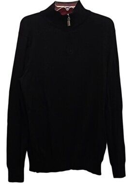 Harrison Davis 1/4 Zip Pullover Sweater Men's Large Black Preppy Business Casual